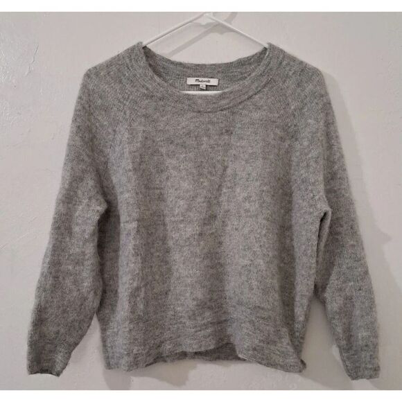 Madewell Womens Small Dolman Sleeve SOFT Alpaca Wool Gray Sweater - Picture 1 of 8